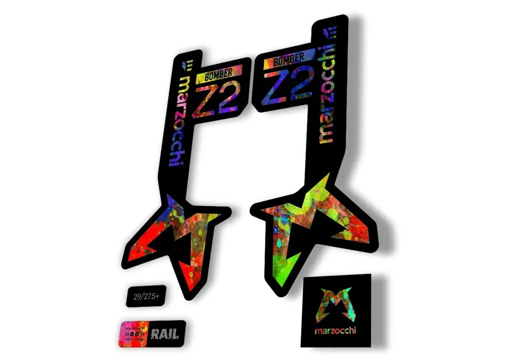 Marzocchi Bomber Z2 Eoptimized 2025 Fork Suspension Sticker Decal Kit Oil Slick - 1