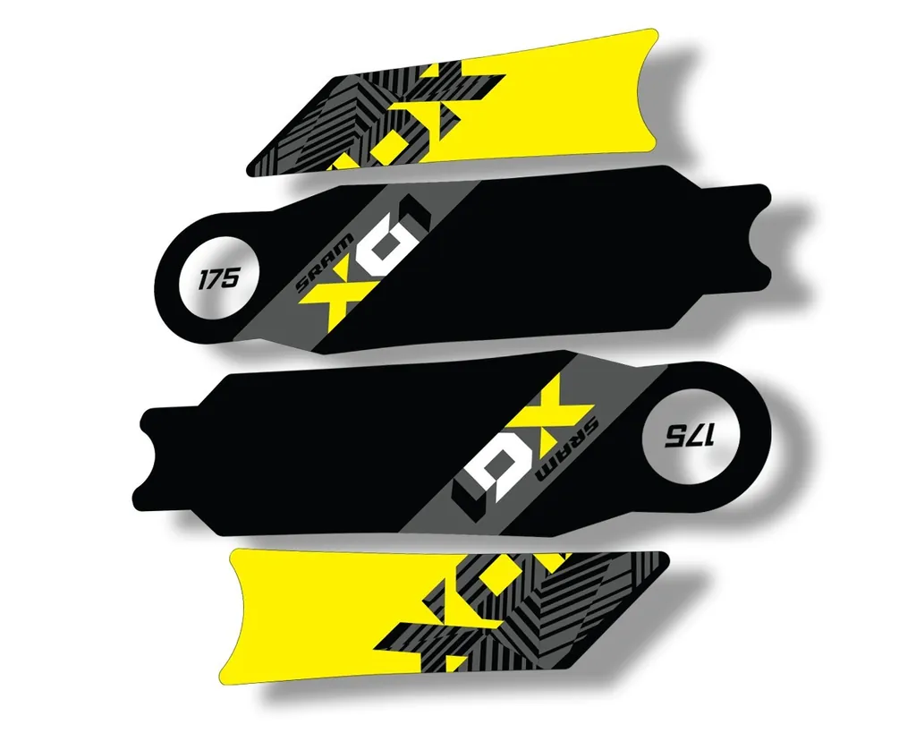 Crank Set Stickers Decals MTB Sram X01 Eagle 2018 Bicycle Adhesive 2Pcs Yellow - 1