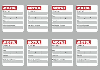8x MOTUL Oil Change Service Reminder Decals Stickers Adhesive Labels Die Cut - 1