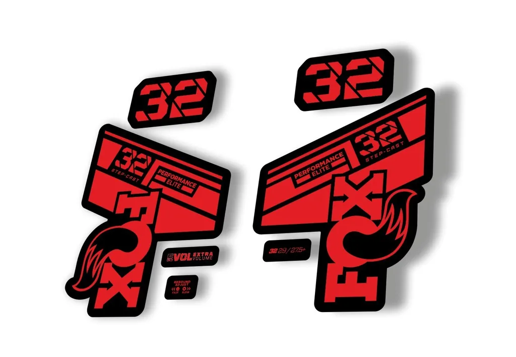 FOX 32 Step Cast Elite 2021 Factory Fork Decals Suspension Sticker Red - 1
