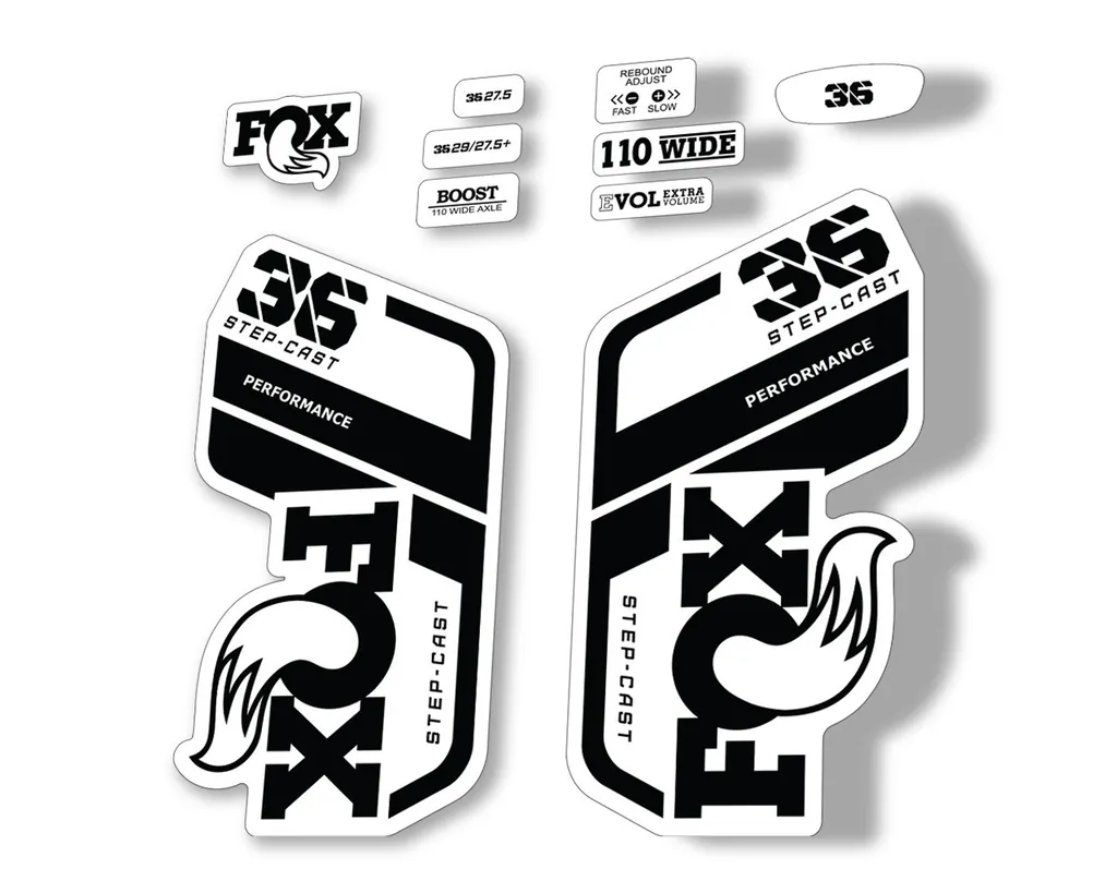 FOX 36 Step Cast SC 2021 Performance Fork Decals Suspension Sticker Black - 1