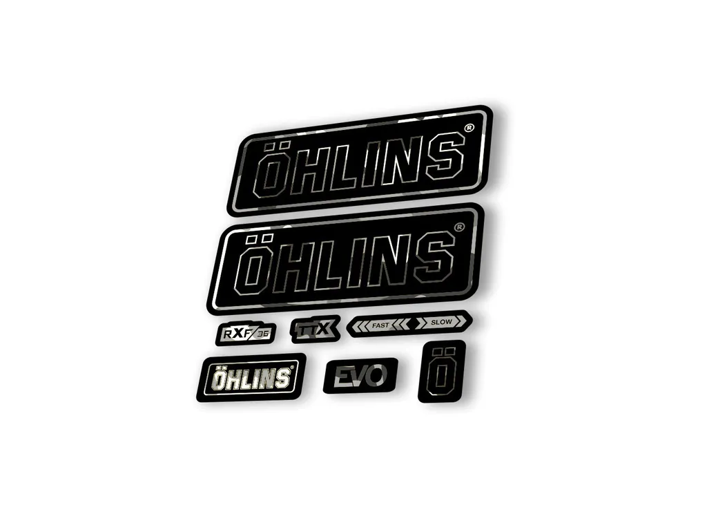 Ohlins RXF36 EVO 2018 Rear Shock Decal Mountain Bike Cycling Sticker White Camo - 1
