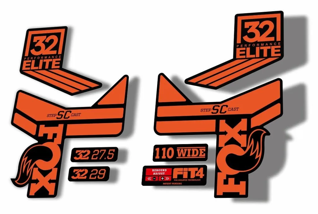 FOX 32 Step Cast SC EP Fork Suspension Factory Decal Sticker Orange - 1