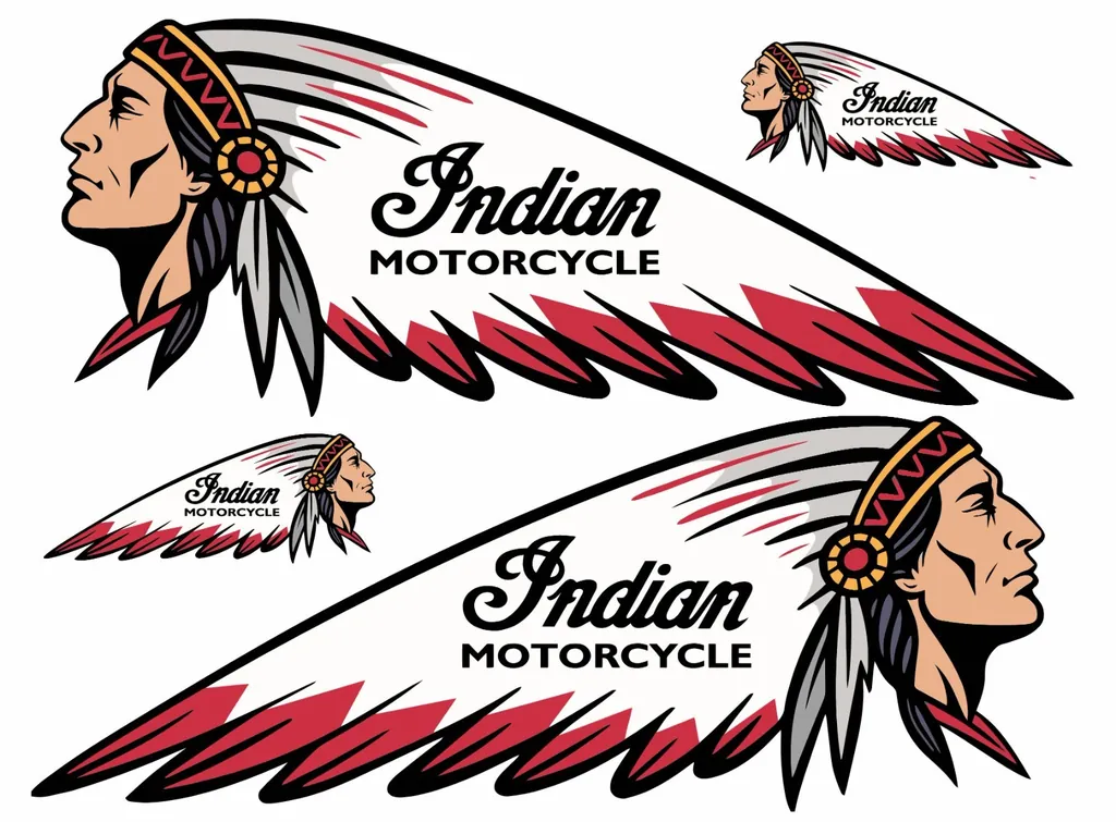 Indian Motorcycle War Bonnet Decal Set Premium Vinyl Custom UV Laminated - 1