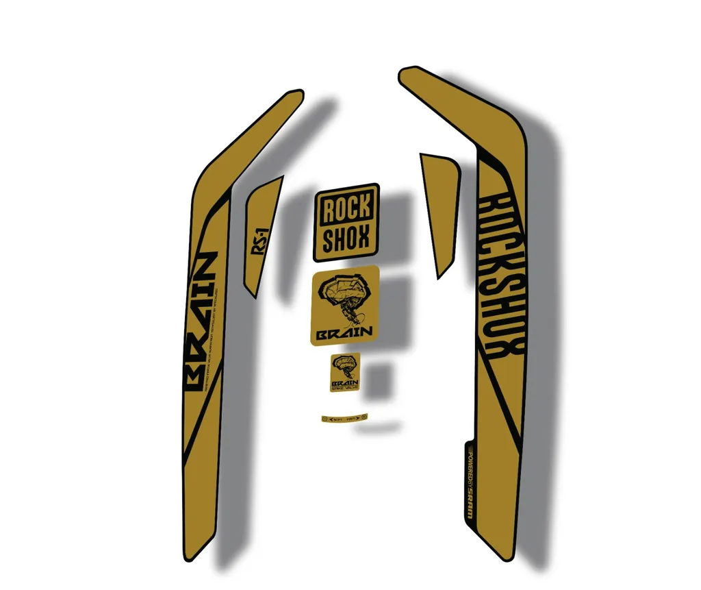 Rock Shox RS-1 Brain 2016-17 Mountain Bike Cycling Decal Sticker Adhesive Gold - 1