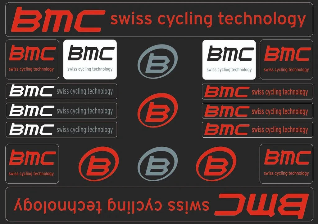Bicycle Vinyl Frame Stickers Custom Compatible with BMC Red - 1