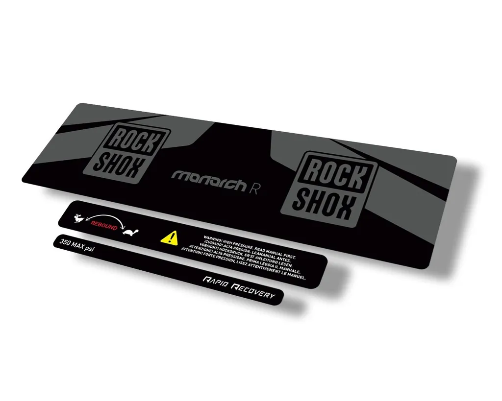 Rock Shox 2016 Monarch R Rear Shock Decal Sticker Adhesive Set Gray - 1