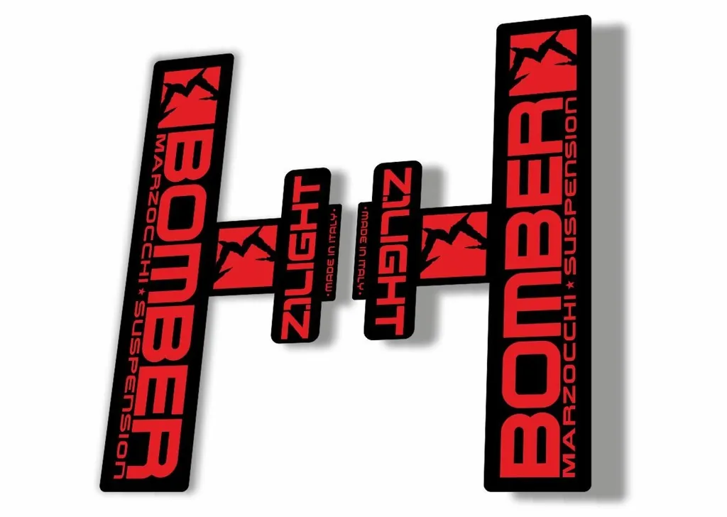 Marzocchi Bomber Z1 Light 2006 Fork Suspension Sticker Decal Kit Adhesive Red - 1