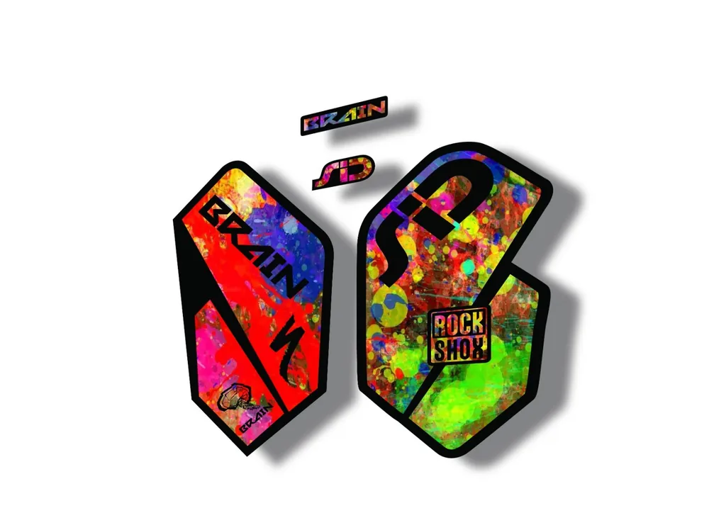 Rock Shox SID Brain 2012 Mountain Bike Cycling Decal Sticker Adhesive Oil Slick - 1