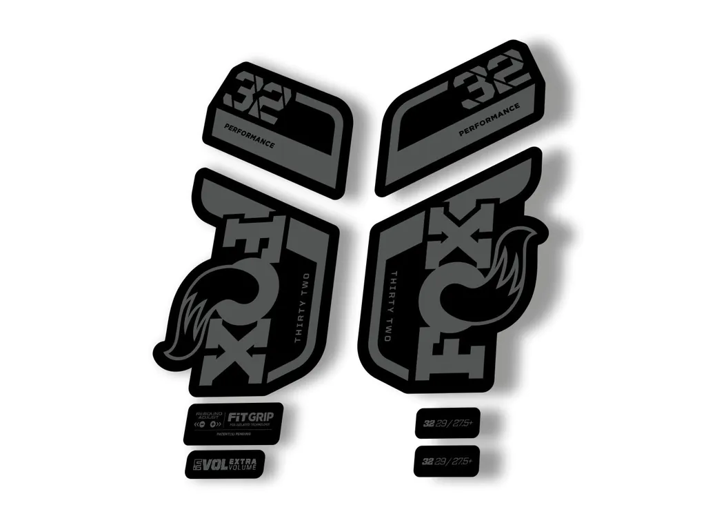 Fox 32 Performance 2021 Fork Suspension Factory Decal Sticker Adhesive Gray - 1