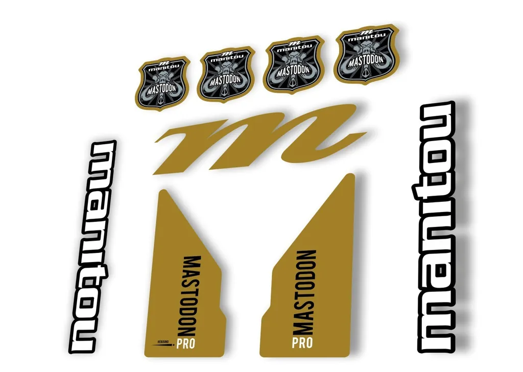 Manitou Mastadon Pro 2017 Fork Suspension Decal Kit Sticker Gold - 1