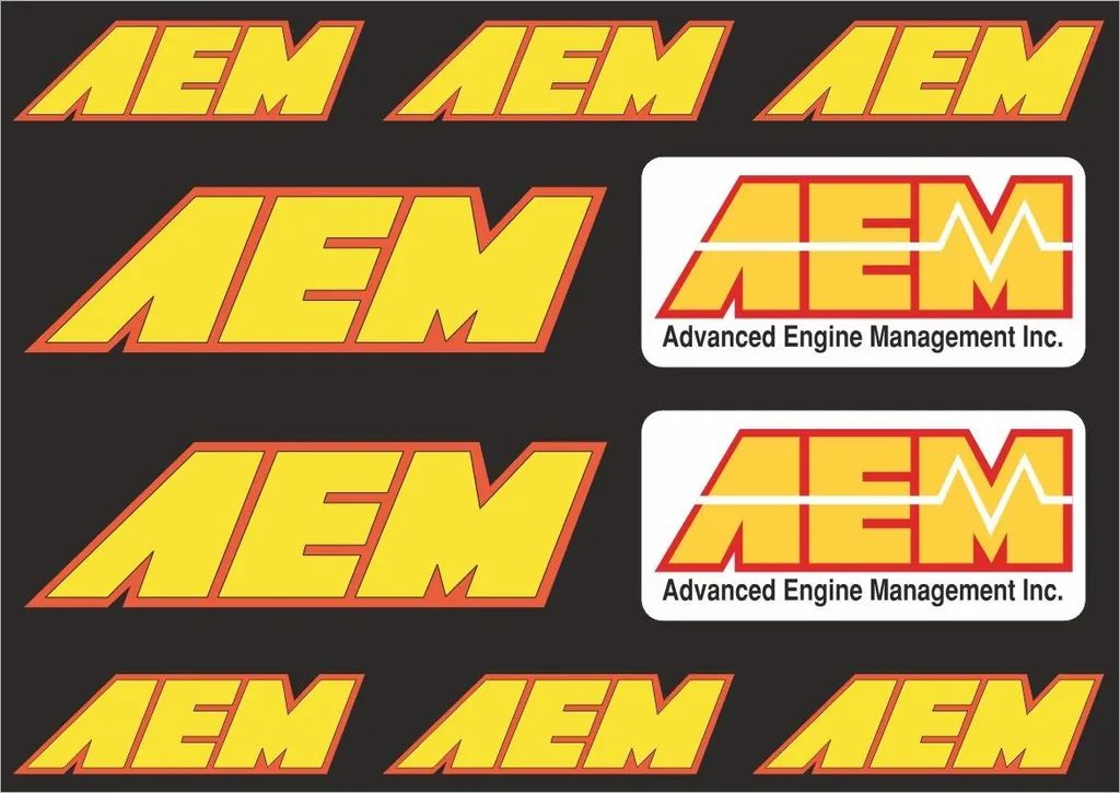 AEM Decal Set Sponsor Stickers Graphics Vinyl Adhesive 10Pcs Aufkleber - 1