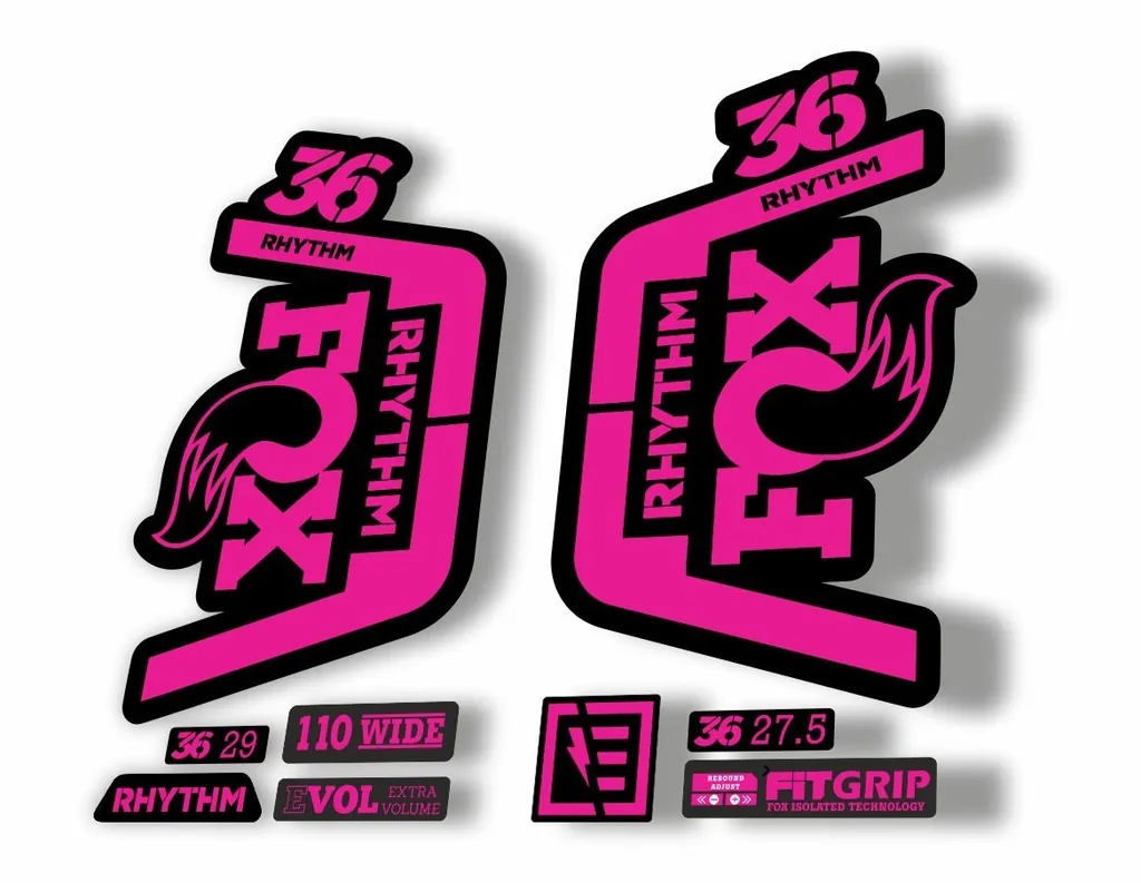 FOX 36 Rhythm 2019 Forks Suspension Factory Decal Sticker Adhesive Pink - 1