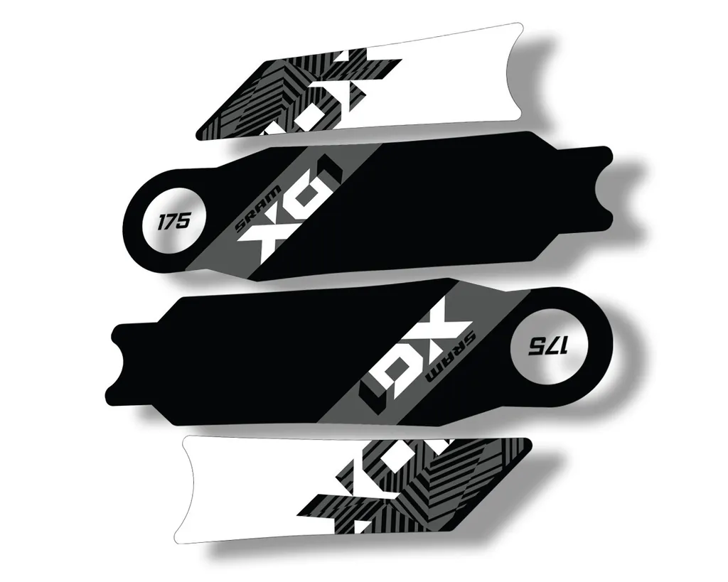 Crank Set Stickers Decals MTB Sram X01 Eagle 2018 Bicycle 2Pcs Adhesive Black - 1