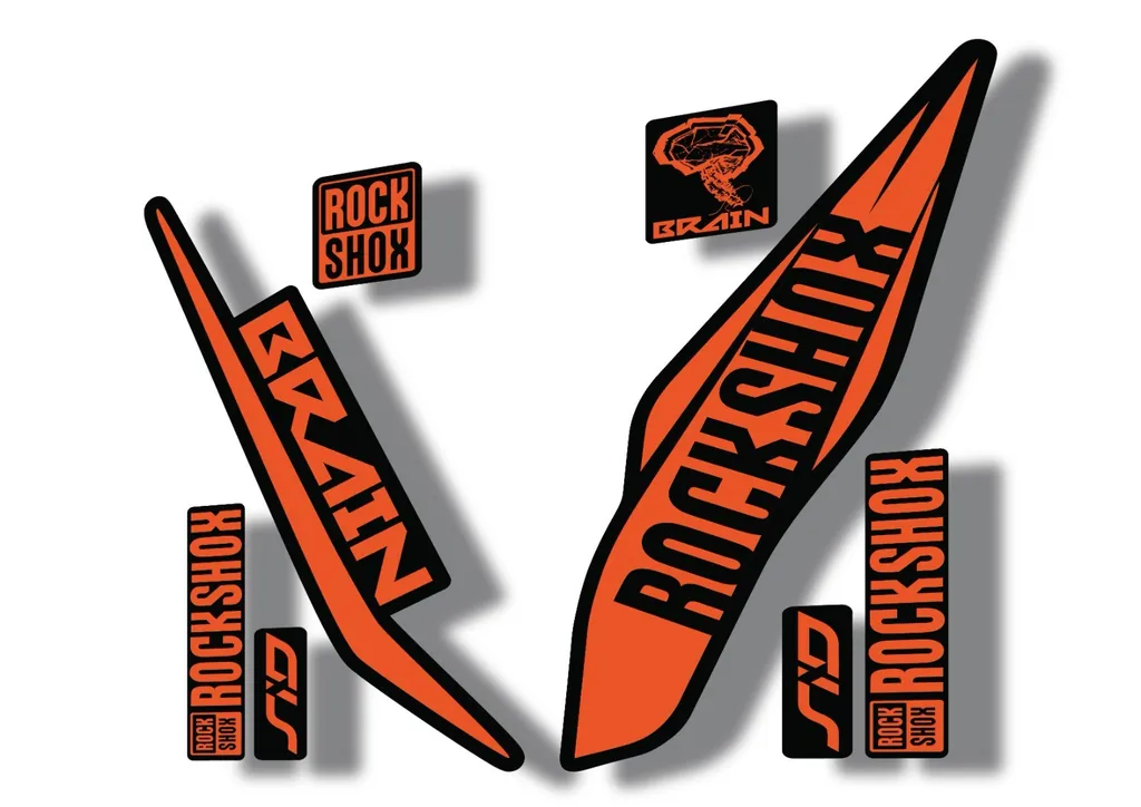 Rock Shox SID Brain 2017 Mountain Bike Cycling Decal Sticker Adhesive Orange - 1