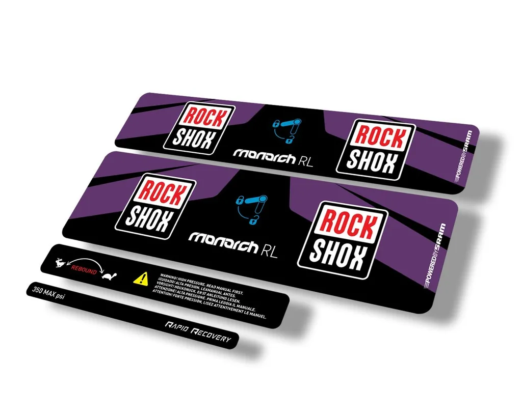 Rock Shox MONARCH RL 2016 Rear Shock Suspension Decal Sticker Adhesive Purple - 1