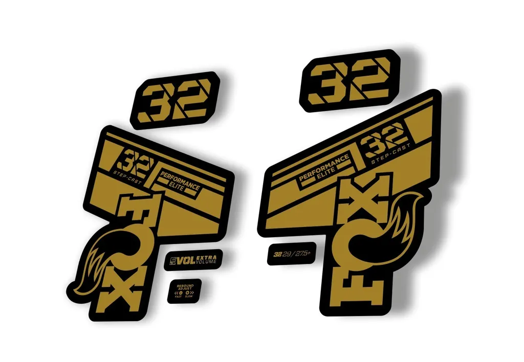 FOX 32 Step Cast Elite 2021 Factory Fork Decals Suspension Sticker Gold - 1
