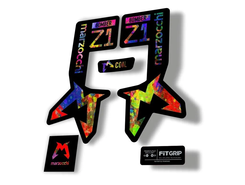 Marzocchi Bomber Z1 2025 2025 Fork Suspension Sticker Decal Kit Oil Slick - 1