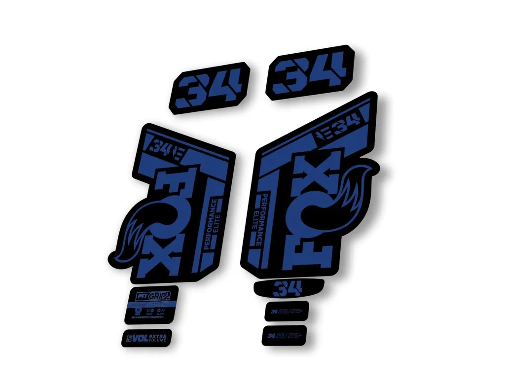 Fox 34 2022 Performance Elite E Bike Fork Decals Suspension Sticker Dark Blue - 1