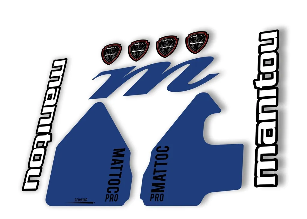 Manitou Mattoc Pro 2017 Fork Suspension Decal Kit Sticker Set Dark Blue - 1
