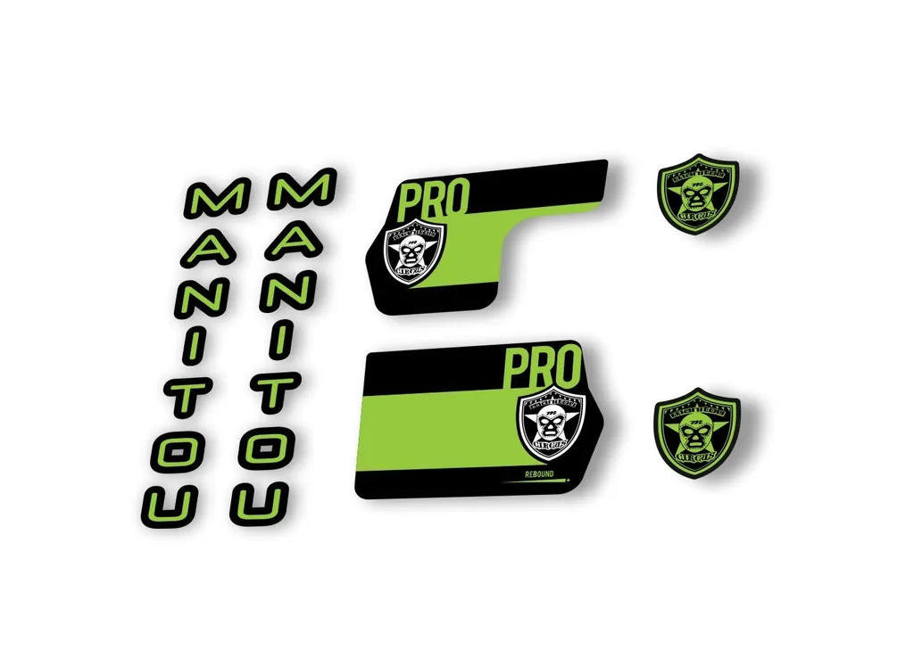 Manitou Circus Pro 2020 Fork Suspension Decal Kit Sticker Set Green - 1