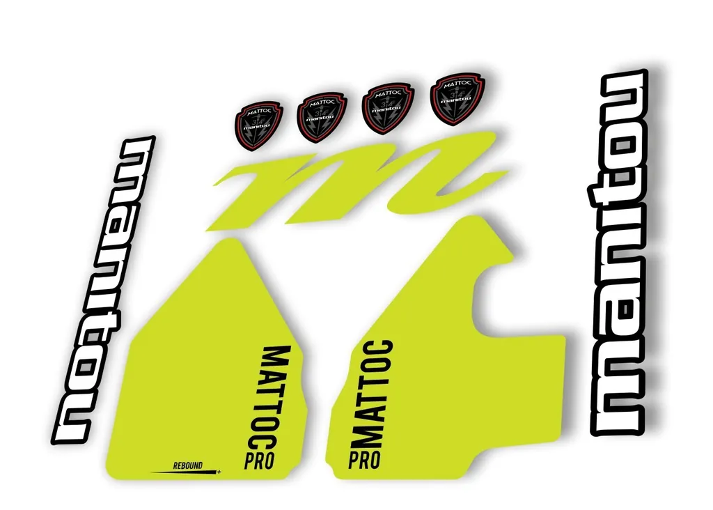 Manitou Mattoc Pro 2017 Fork Suspension Decal Kit Sticker Set Lime Green - 1