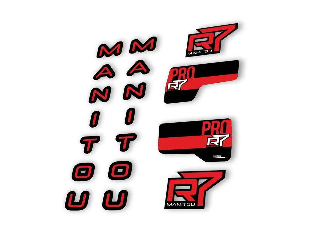 Manitou R7 Pro 2020 Fork Suspension Decal Kit Sticker Set Red - 1