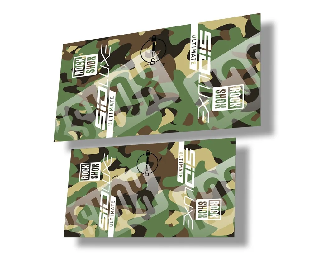 Rock Shox 2021 SID LUXE ULTIMATE Rear Shock Decal Sticker Camo - 1