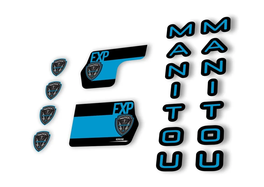 Manitou Mattoc Expert 2020 Fork Suspension Decal Kit Sticker Set Blue - 1