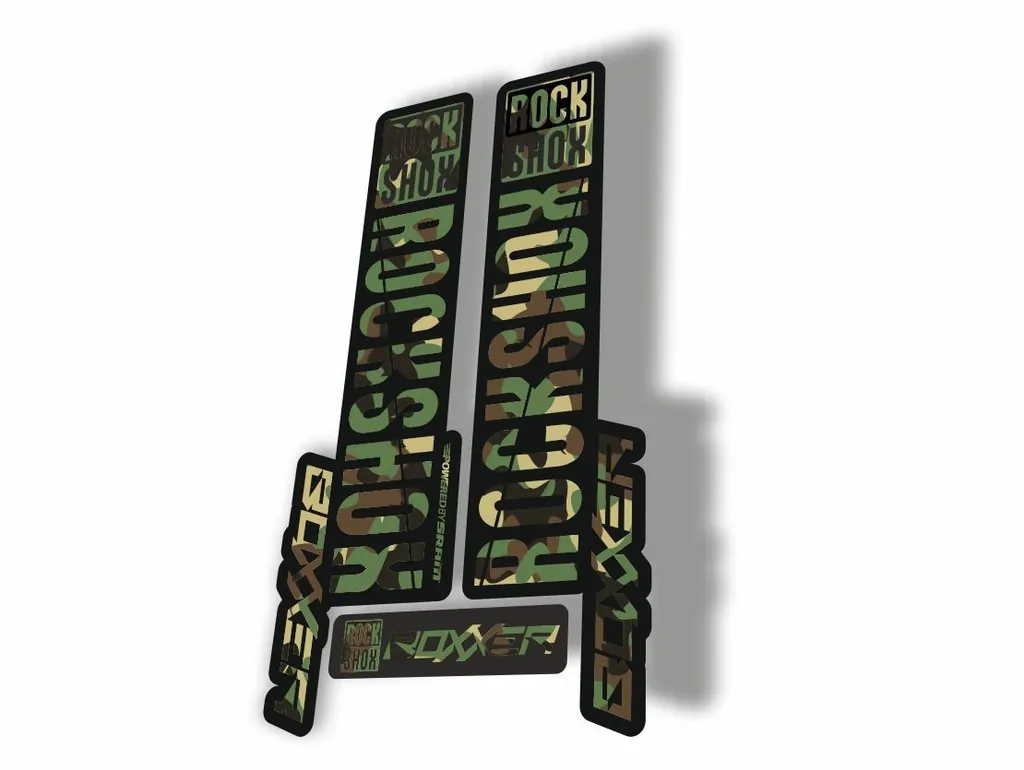Rock Shox BOXXER 2019 Mountain Bike Cycling Decal Kit Sticker Adhesive Camo - 1