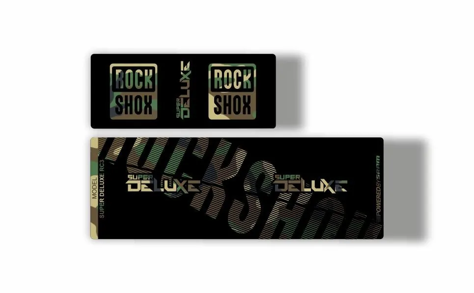 Rock Shox Super Deluxe RC3 Rear Shock MTB Decal Sticker Adhesive Camuflage - 1