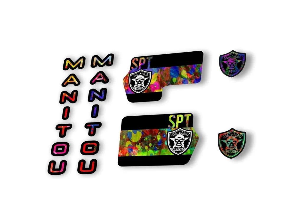 Manitou Circus Sport 2020 Fork Suspension Decal Kit Sticker Set Oil Slick - 1