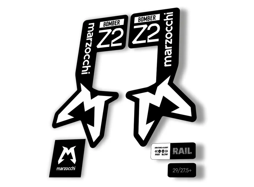 Marzocchi Bomber Z2 2025 Fork Suspension Sticker Decal Kit Adhesive White - 1