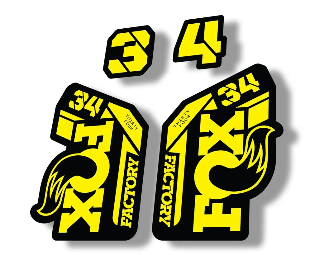 FOX 34 2021 Factory Forks Suspension Decal Sticker Yellow - 1
