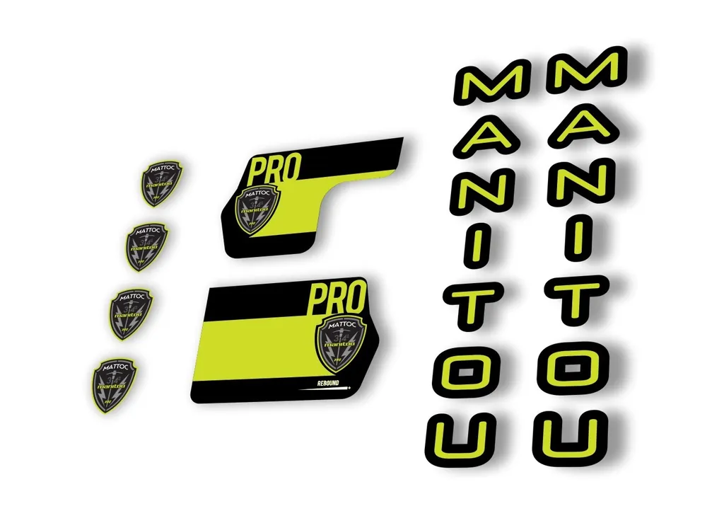 Manitou Mattoc Pro 2020 Fork Suspension Decal Kit Sticker Set Lime Green - 1