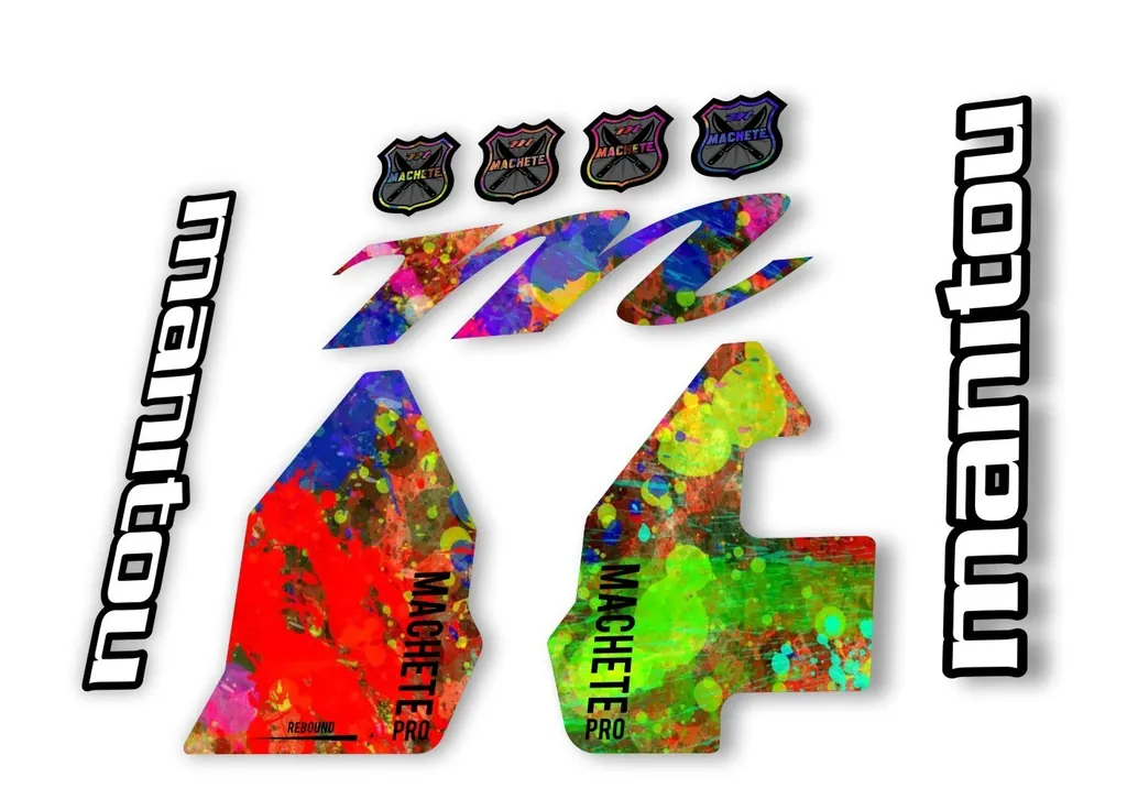 Manitou Machette 100 Pro 2020 Fork Suspension Decal Kit Sticker Oil Slick - 1