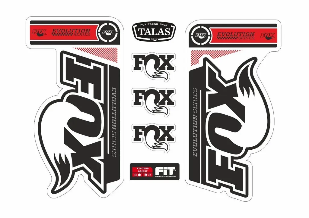 FOX 34 Evolution Talas Forks Suspension Factory Decal Kit Sticker Adhesive Red - 1