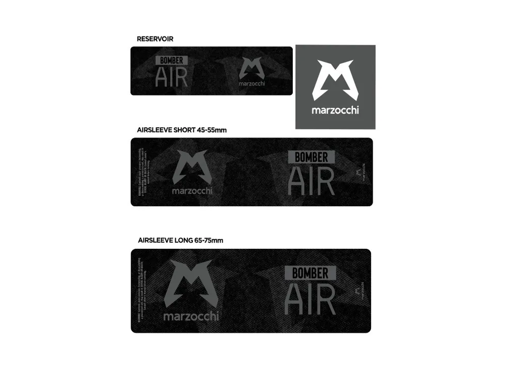 Marzocchi Bomber Air 2024 Rear Shock Sticker Decal Kit Adhesive Gray - 1