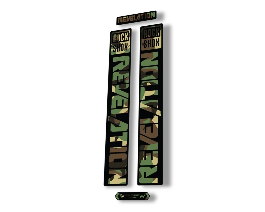 Rock Shox REVELATION 2021 Fork Decal Mountain Bike Sticker Adhesive Camo - 1