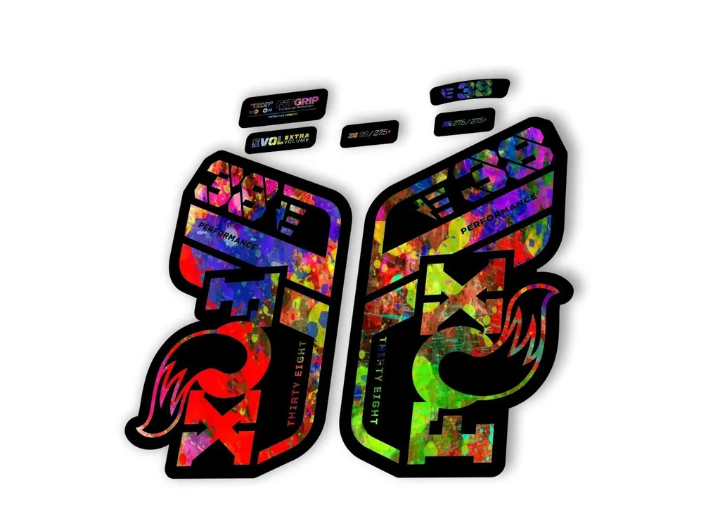 FOX 38 Performance E Bike 2021 Forks Suspension Factory Decal Sticker Oil Slick - 1
