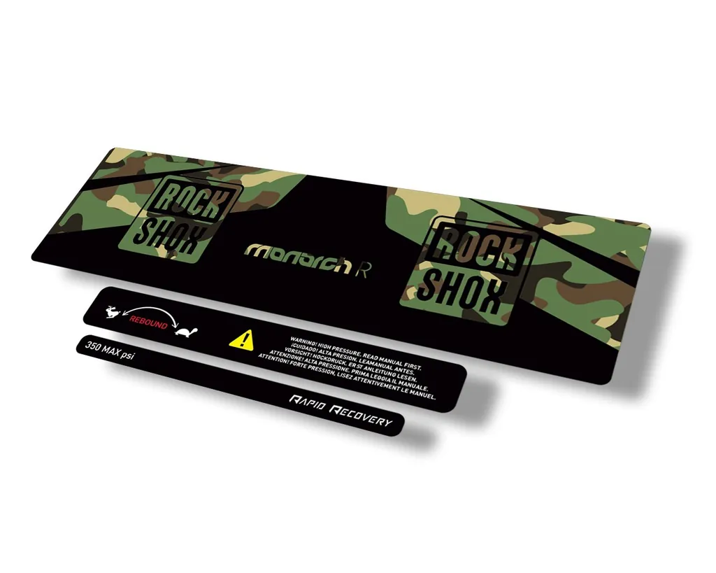 Rock Shox 2016 Monarch R Rear Shock Decal Sticker Adhesive Set Camo - 1