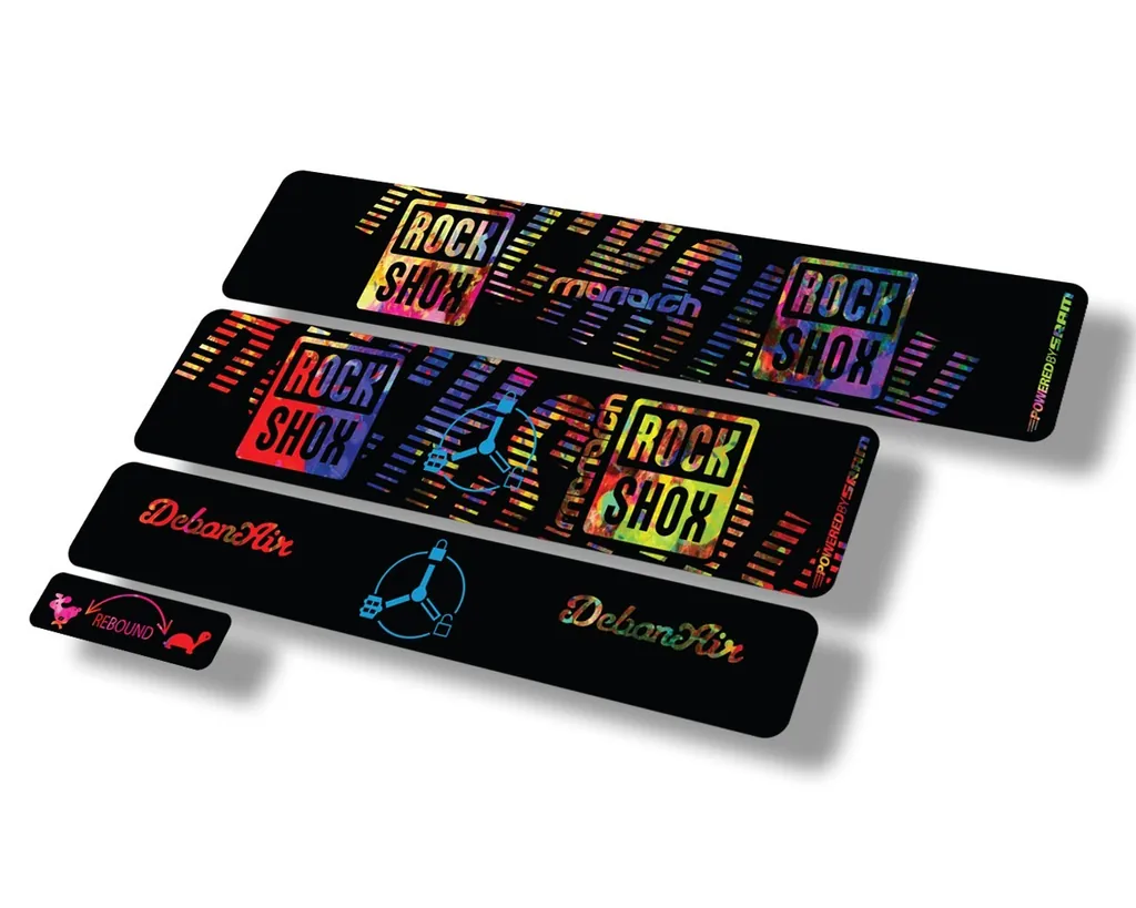 Rock Shox MONARCH 2020 RT3 Rear Shock Decal Sticker Adhesive Set Oil Slick - 1