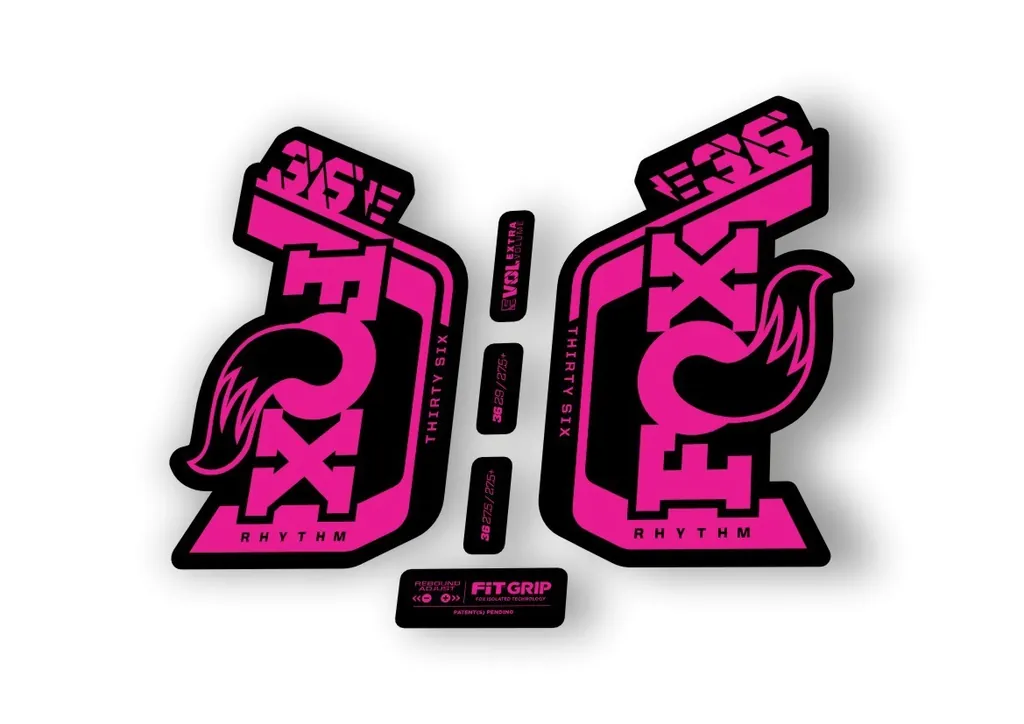 Fox 36 Rhythm E Bike 2024Fork Suspension Factory Decal Sticker Adhesive Pink - 1