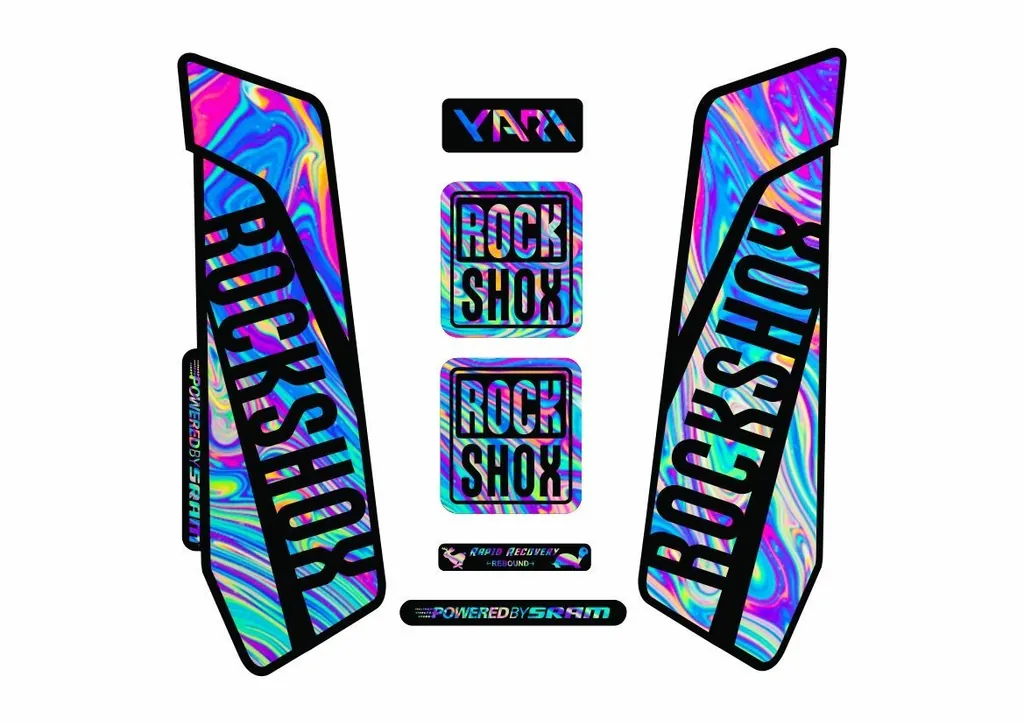 Rock Shox YARI 2015-16 Fork Decal Mountain Bike Cycling Sticker Oil Slick 1 - 1