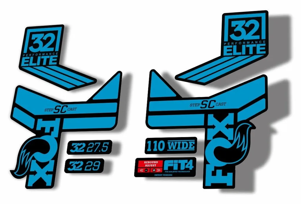 FOX 32 Step Cast SC EP Fork Suspension Factory Decal Sticker Blue - 1