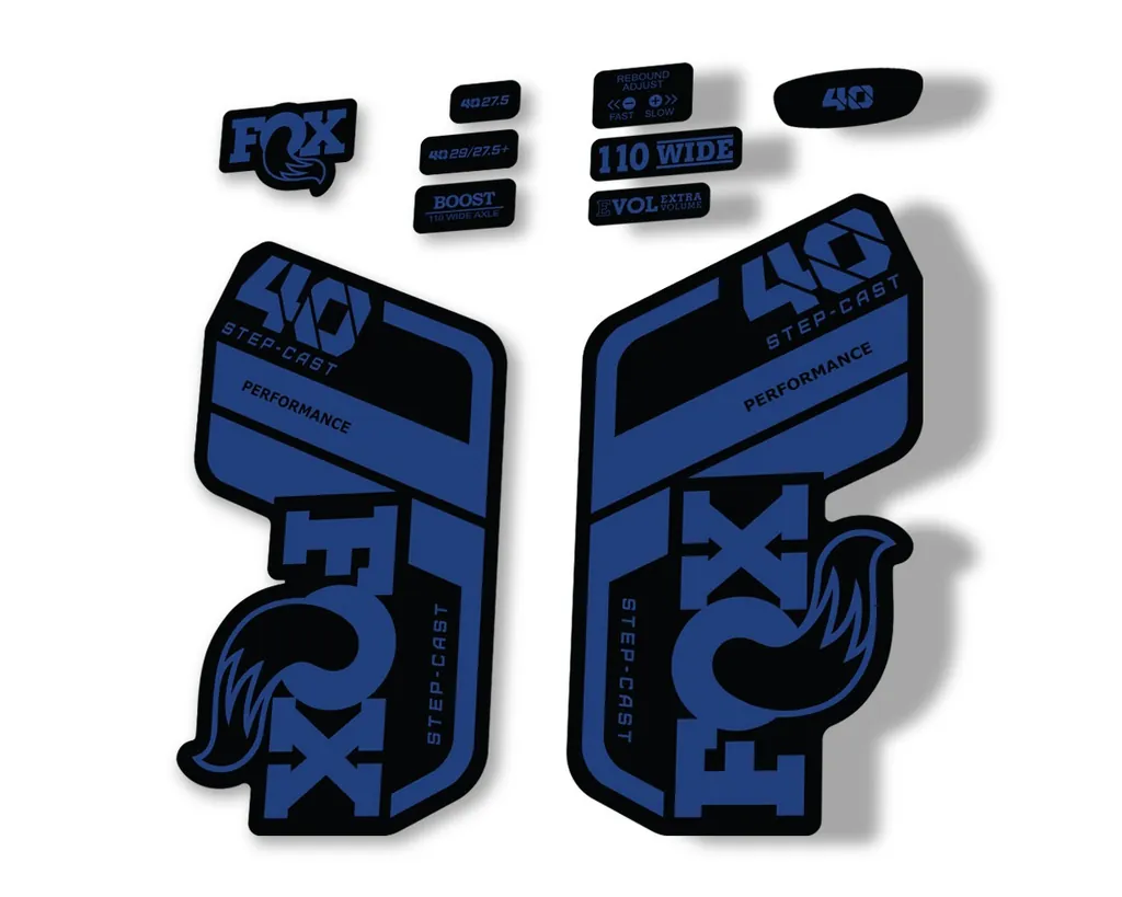 FOX 40 Step Cast SC 2021 Performance Fork Decals Suspension Sticker Dark Blue - 1
