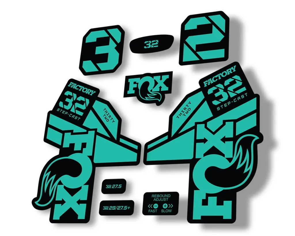 FOX 32 Step Cast 2021 Factory Fork Decals Suspension Sticker Dolphin - 1