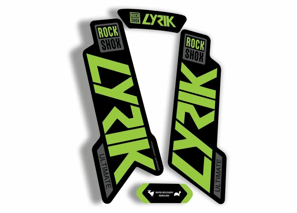 Rock Shox Lyrik Ultimate 2020 Fork Decal Bike Cycling Sticker Green Gray - 1