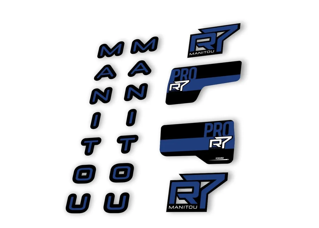 Manitou R7 Pro 2020 Fork Suspension Decal Kit Sticker Set Dark Blue - 1