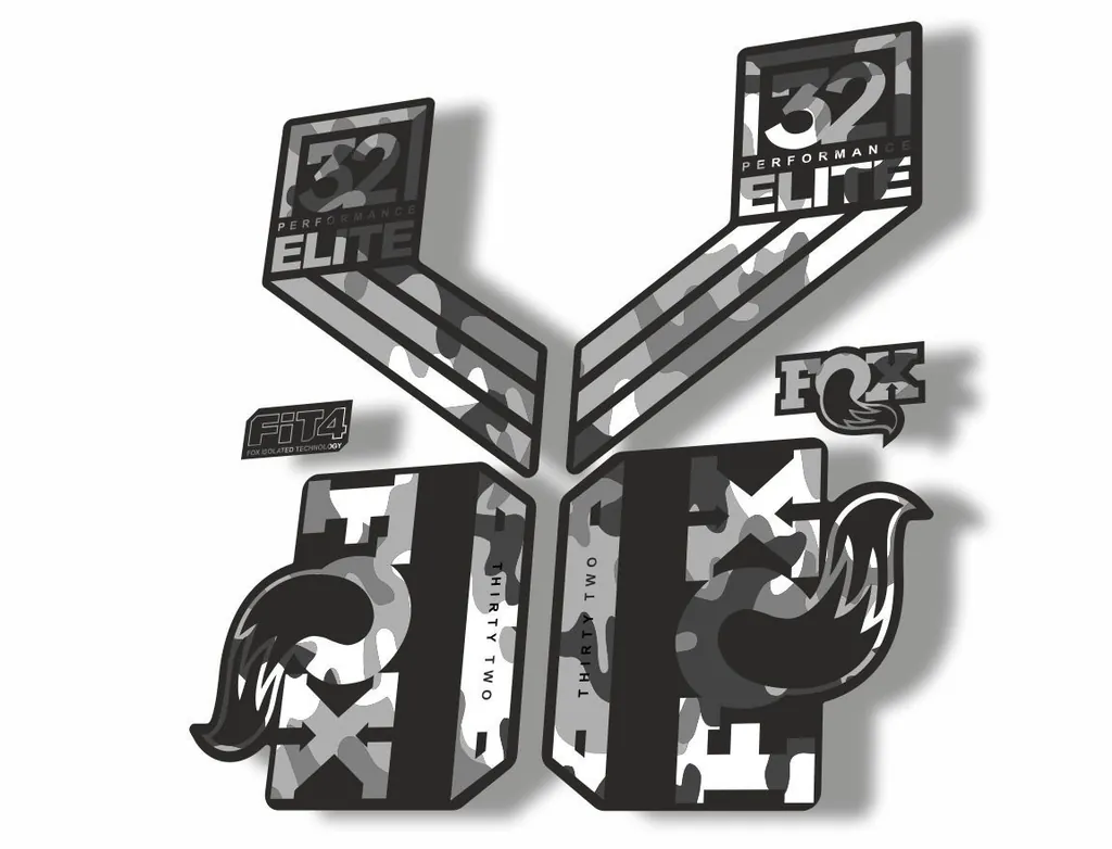 FOX 32 Elite Performance 2017-18 Fork Suspension Factory Decal Sticker WhiteCamo - 1